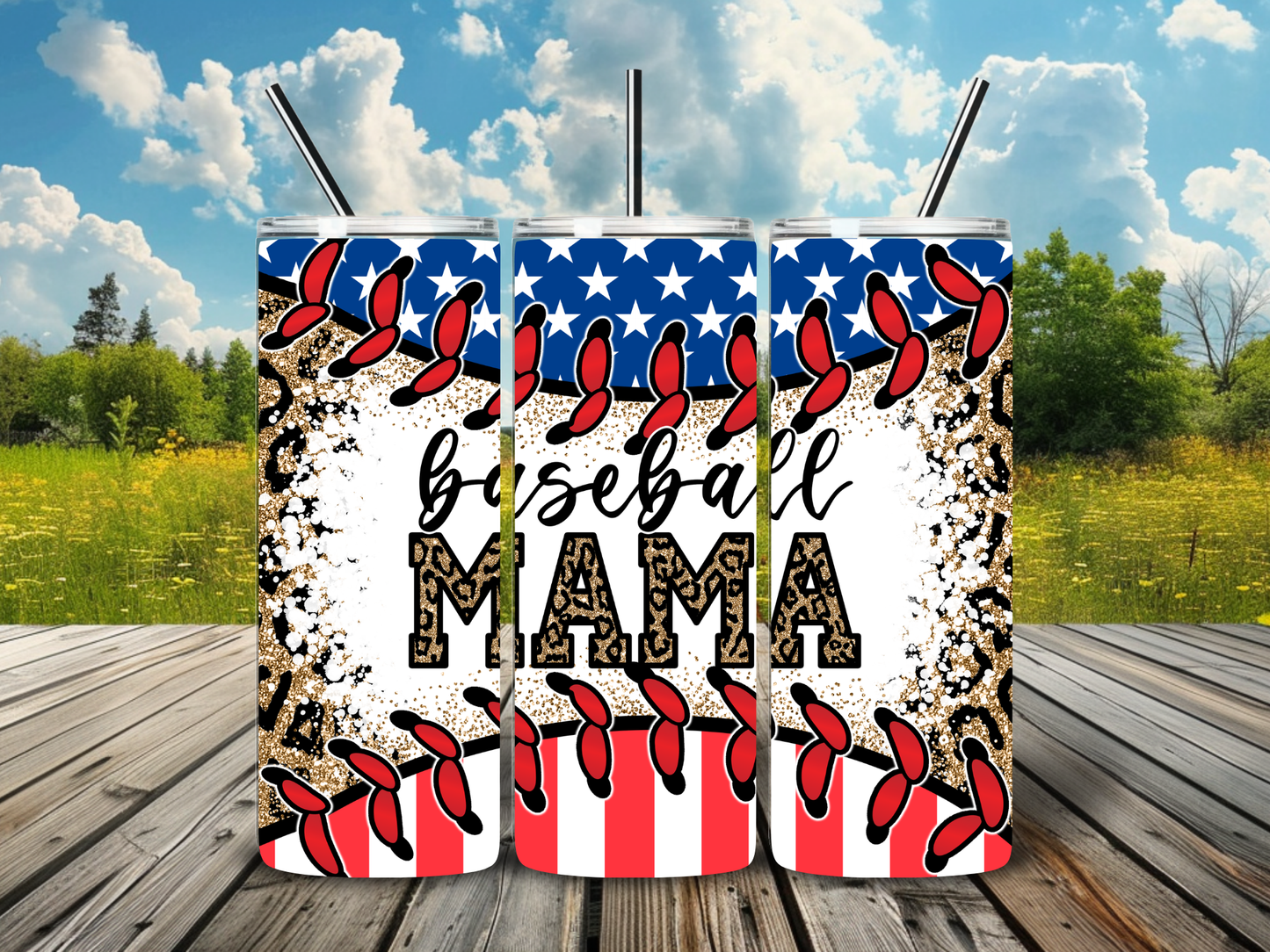 Baseball Mama-Stars and Stripes