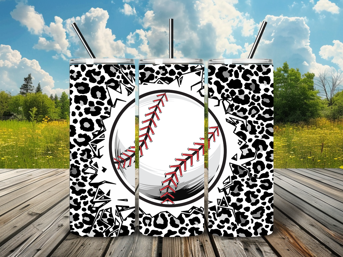 Baseball (Black and White Leopard)