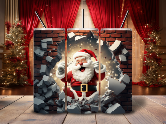 Santa Crashing Through Wall