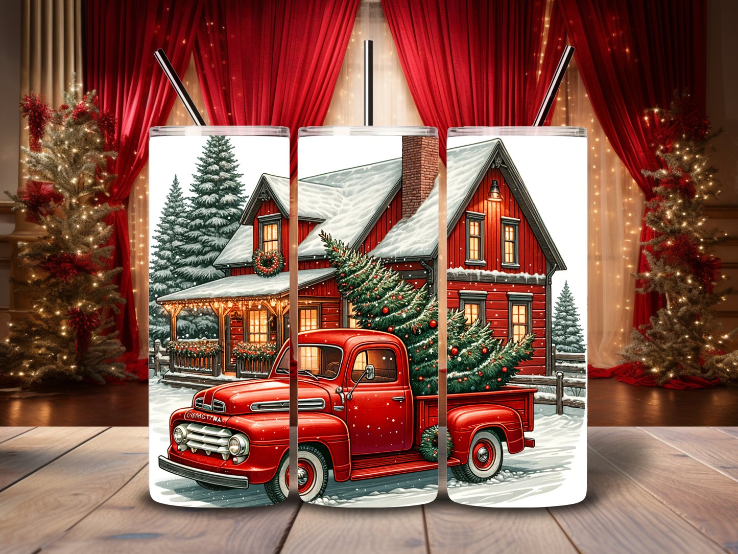 Christmas Truck And Cabin