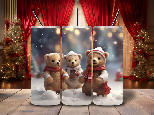 Christmas Teddy Trio