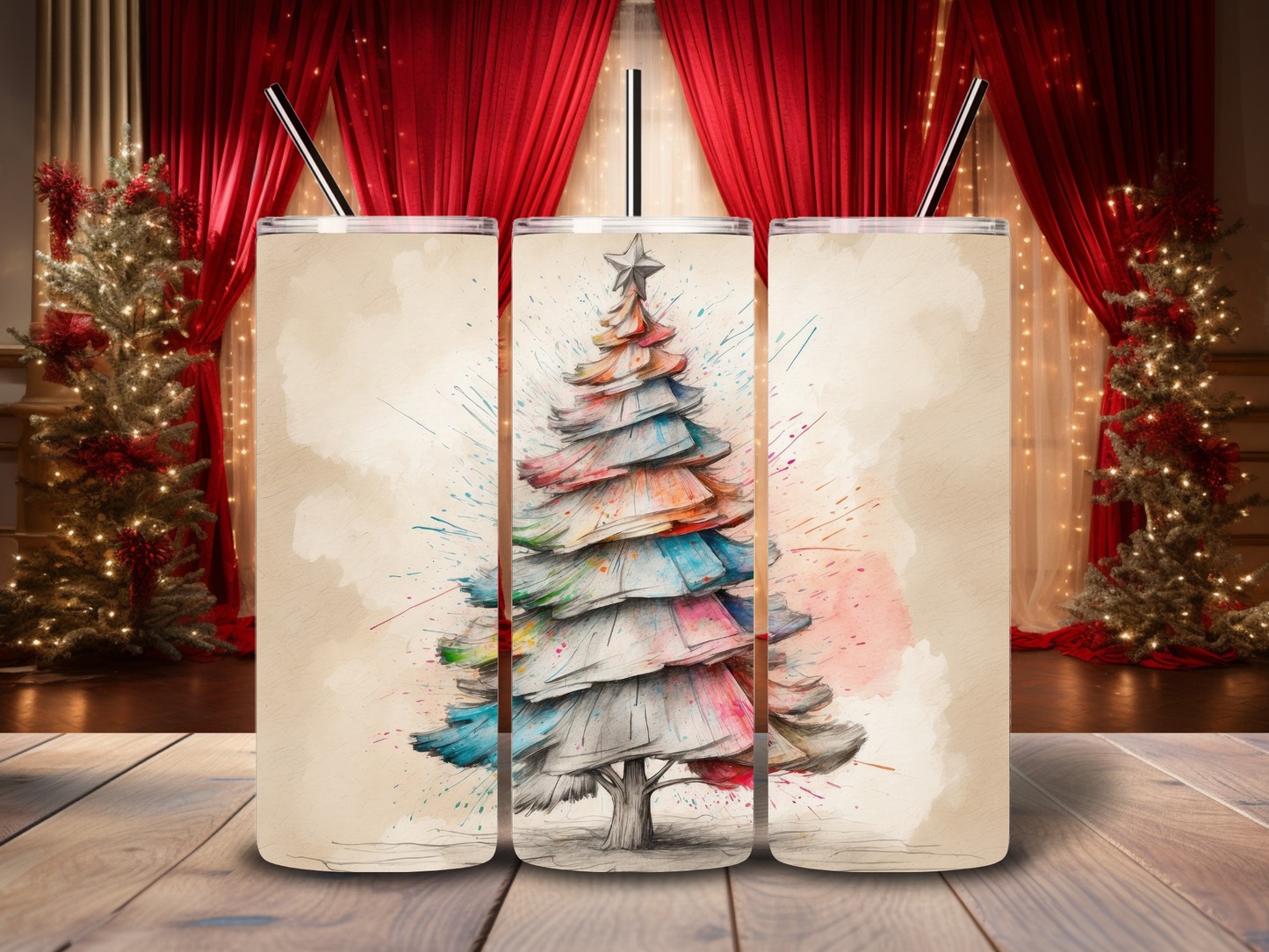 Watercolor Christmas Tree