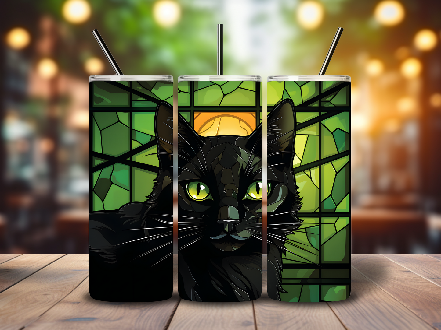 Black Cat Stained Glass